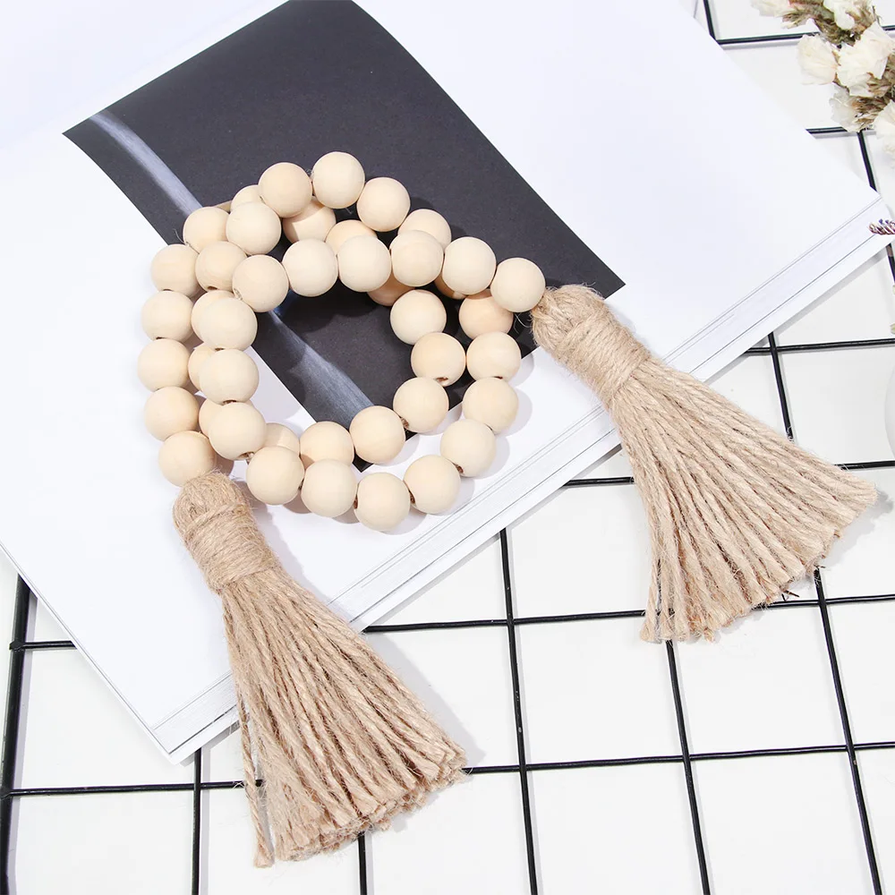 Wall Art Decor Wall Hanging Pendant Dream Catcher Wall Decoration Crystal Wall Hanging Wood Beads Ornaments Farmhouse Wall Hanging Home Decor DIY Handmade Tassel Bead Ornament Boho Gift Tassels Decor Prayer Boho Beads