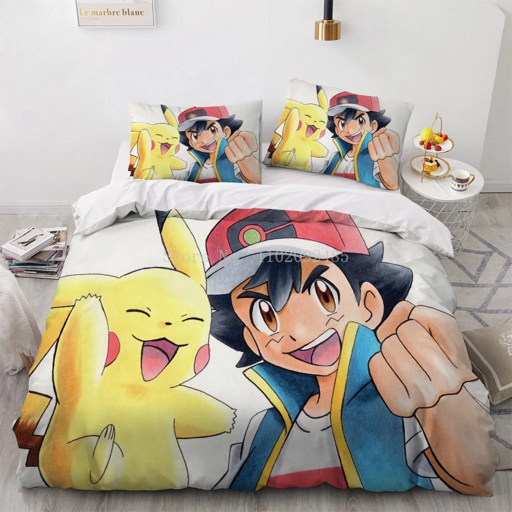 Halantex Pokemon Pikachu Kinderbeddengoedset, 2-delig, beddengoed, 140 x 200 cm, 70 x 90 cm, kussensloop, beige, blauw, geel, katoen, Öko-Tex gecertificeerd Halantex Pokemon Pikachu Kinderbeddengoedset, 2-delig, beddengoed, 140 x 200 cm, 70 x 90 cm, kussensloop, beige, blauw, geel, katoen, Öko-Tex gecertificeerd