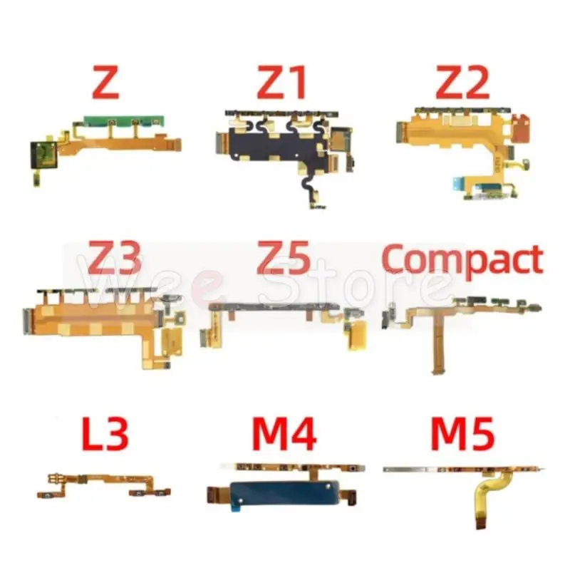 Originale Per Sony Xperia Z Z1 Z2 Z3 Z4 Z5 Compact Premium Plus L3 L4 M4 M5 Power On Off Pulsanti Volume Tasto Laterale Cavo Flessibile