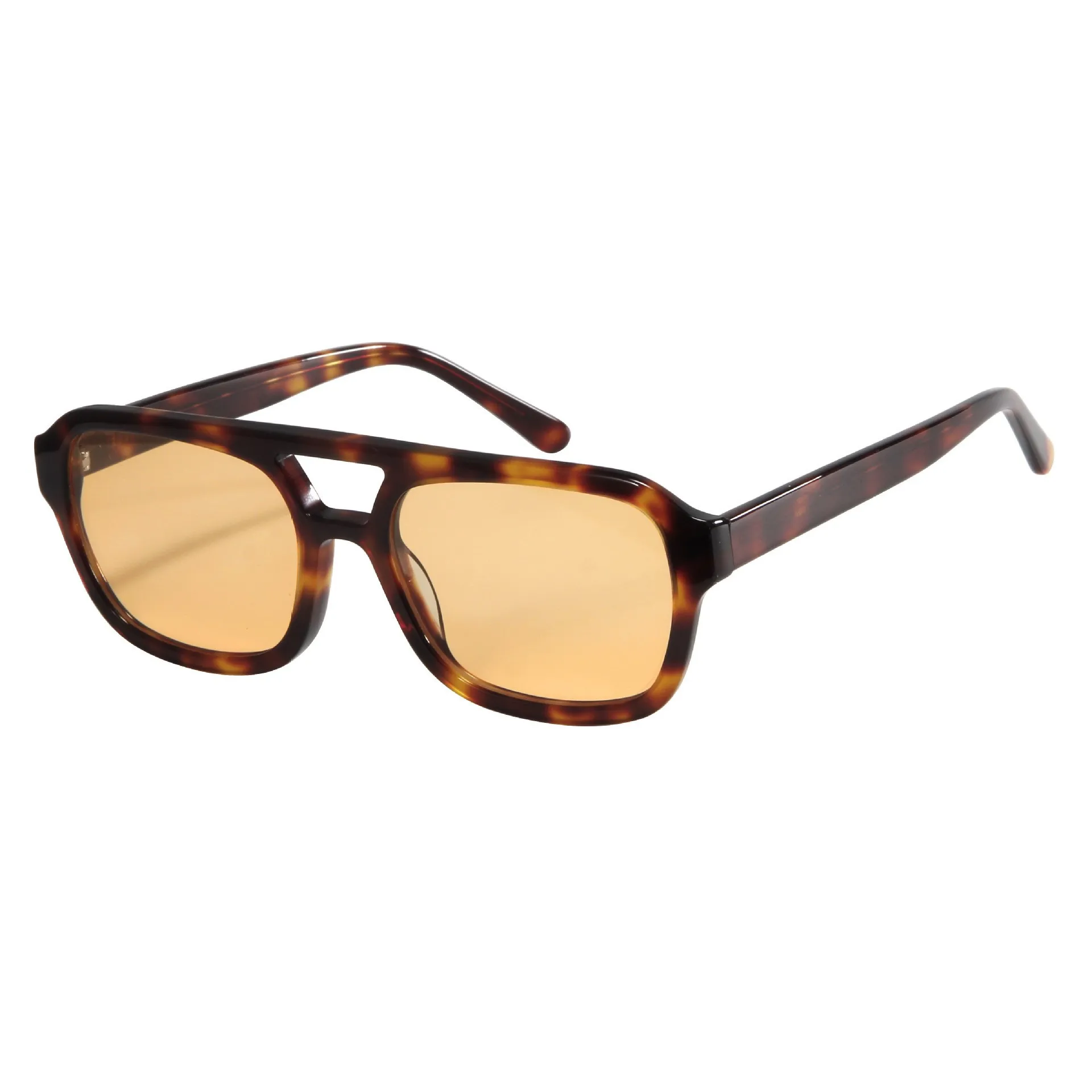 

Mens Double Beam Large Stylish Square ladies designer Sunglasses High Quality Handmade Acetate Spectacles