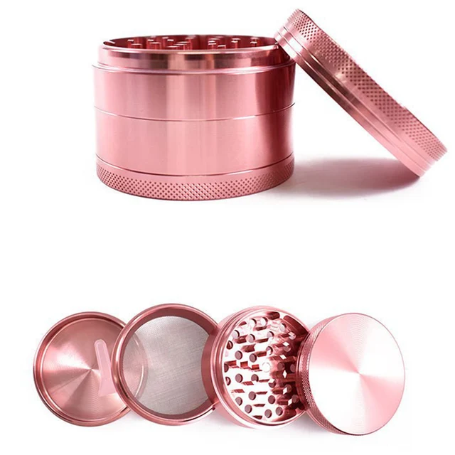 Lady Pink 4 Layer Metal Tobacco Crusher Hand Muller Smoke Herbal Herb Grinder 40/50mm Rainbow 63MM 60MM for Smoking Accessories