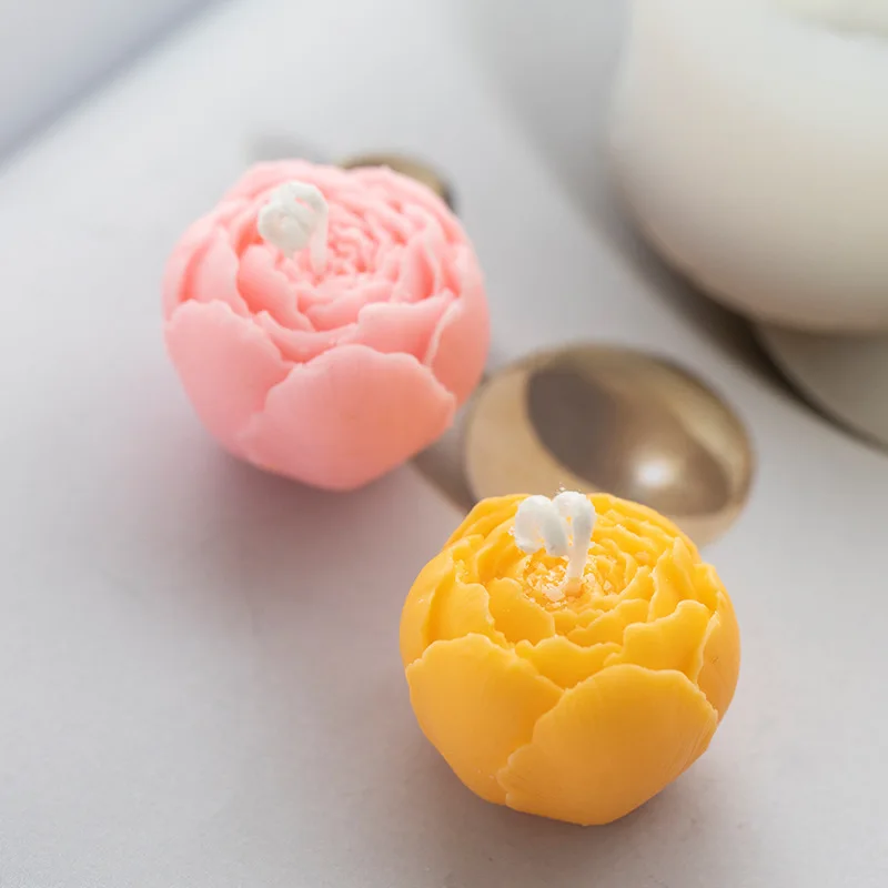 3D Round Austin Rose Silicone Candle Molds DIY Handmade Flower Aromatherapy Gypsum Soap Making Chocolate Ice Cake Baking Mold