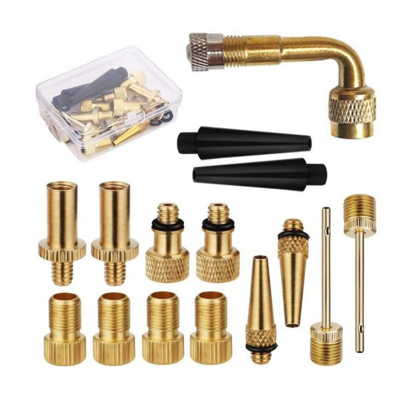 Presta Valve Adapter Bike Tire Valve Adapters DV AV SV Tire Valve Inflator Adapters Set Ball Pump Needle Inflation Devices