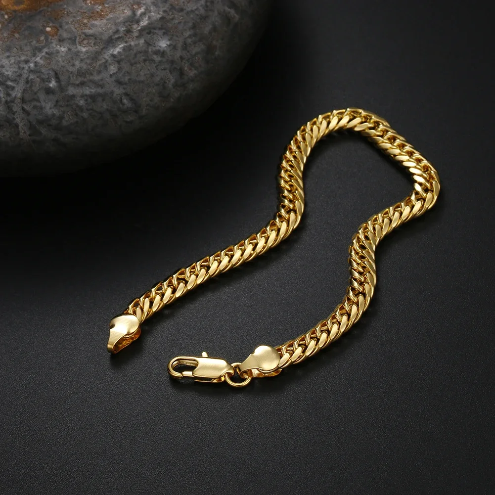 

Женский и мужской браслет из серебра 925 пробы, с подвесками из 18-каратного золота 6 мм