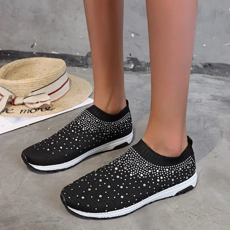 

Женские кроссовки без шнуровки, повседневные вентилируемые кроссовки с вулканизированной подошвой