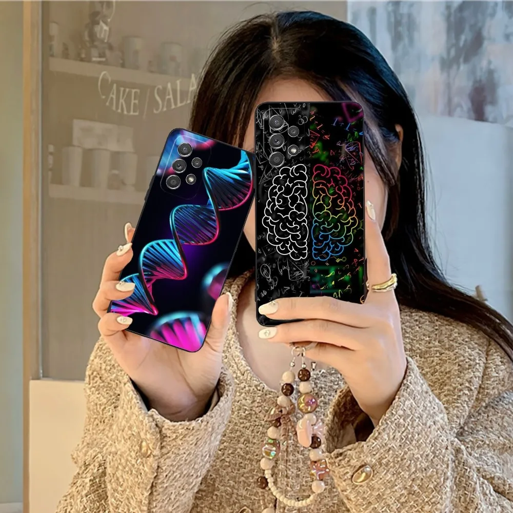 Dna Brain Neuron Mobile Cell Phone Case For Samsung Galaxy A91 70 54 53 52 34 24 21 Note 20 10 M54 Plus Ultra 5G Black Cover