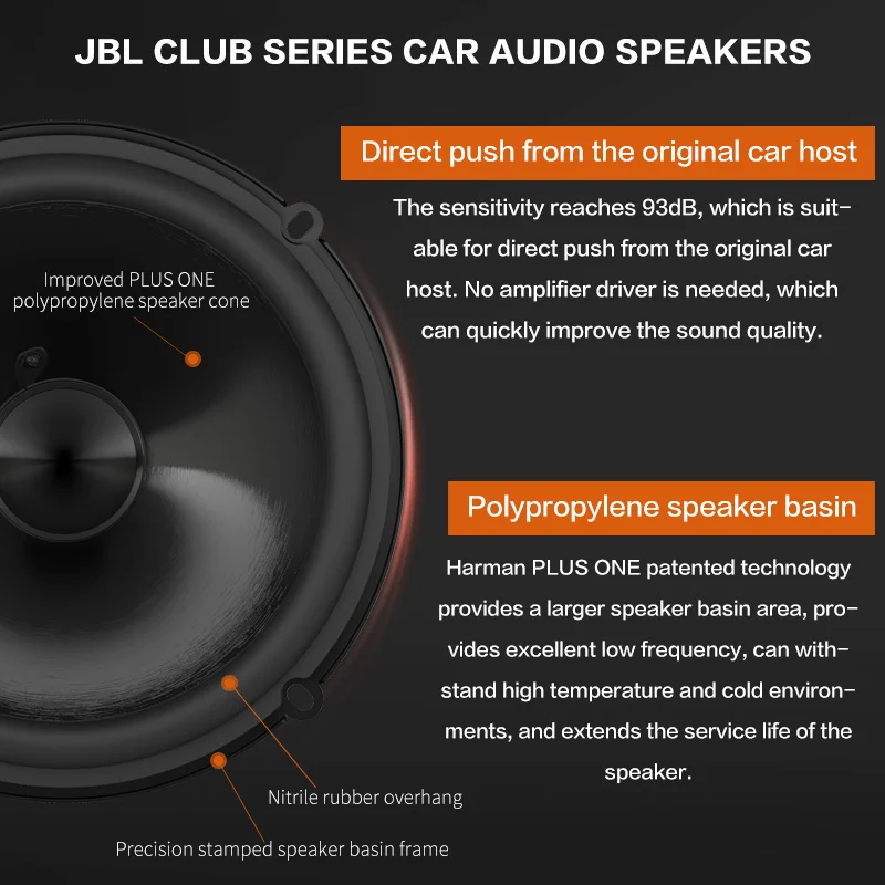 JBL مكبر صوت للسيارة باب 6.5 بوصة عالي الطاقة CLUB...