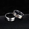 Tigrade Men Rings 8mm Tungsten Wedding Band Silver Color with Blue/Gray Line Stylish Male anillos hombre Anniversary Ring 3