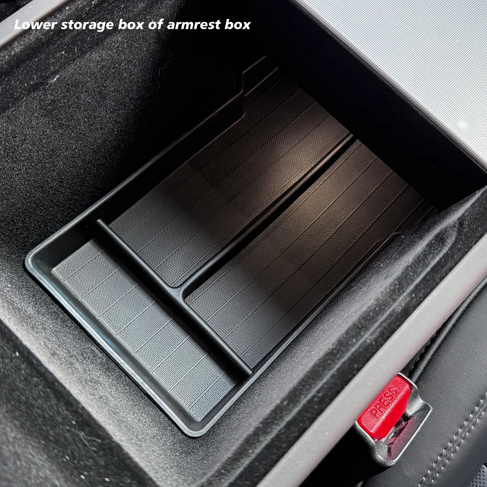 Enhanced Console & Armrest Storage Box with Non-slip Mat and Watercup Holder