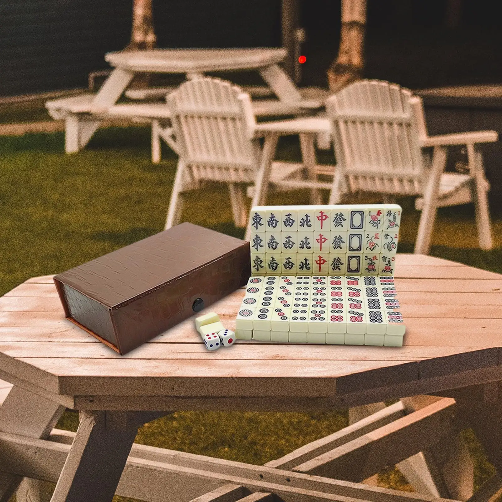 Chinese Mahjong Game Set 144 Sheets Traditional Chinese Version Game classic tiles Games Travel Mahjong Set for Travel