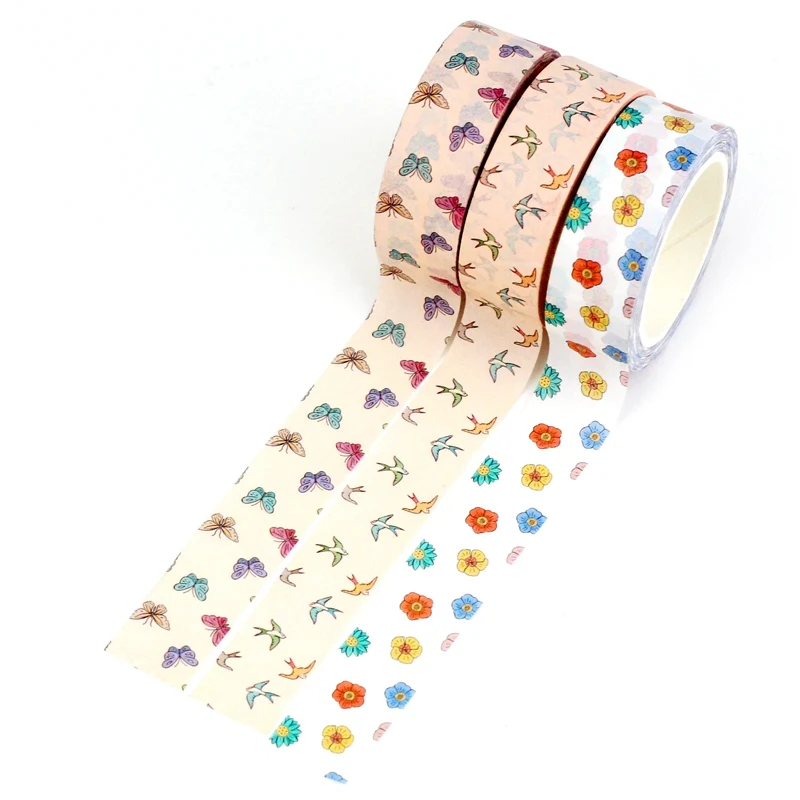 NEW 1PC 10M Decorative Cute Neutral & Beige Leaves Washi Tape Set for Planner Scrapbooking Masking Tape Stationery Supplies 6