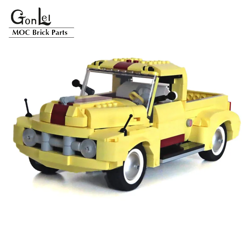 2024 Nuove Parti Da 848 Pezzi Moc Classic Pickup Truck Cars Bricks Assemblare Il Modello Compatibile Con 10271 Fiat 500 Building Blocks Toys