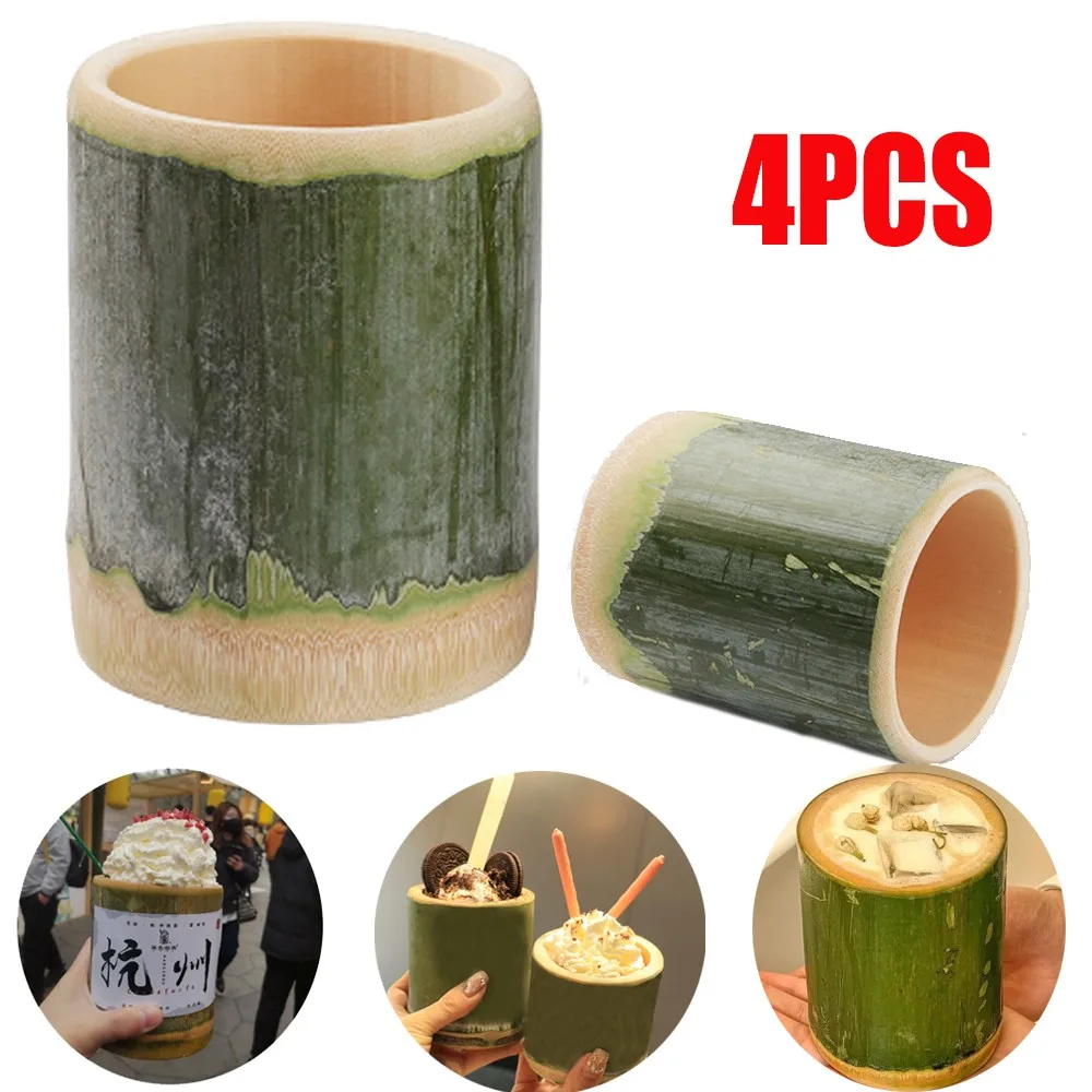 GET FRESH Bamboo Cups 4 Pack, Bamboo Drinkware, Bamboo Fiber  Tumblers, Bamboo Dinnerware, Bamboo Fiber Dinnerware Set Multiple Colors, Bamboo  Mugs Set: Cups, Mugs, & Saucers
