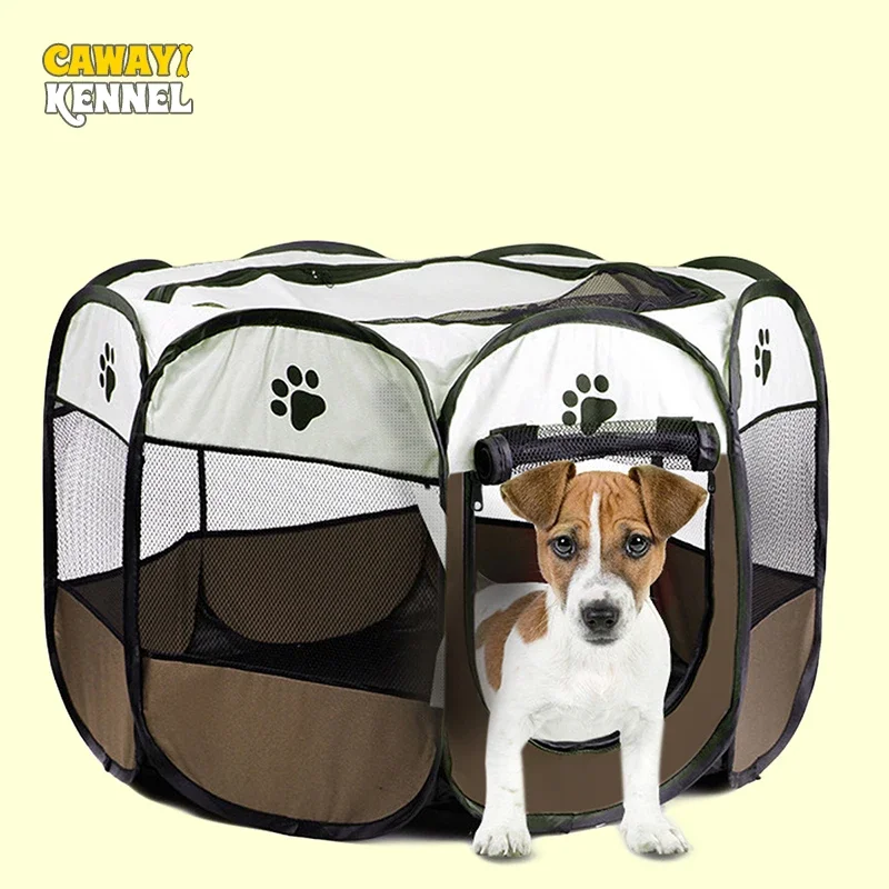 

CAWAYI KENNEL Waterproof Eight-sided Cage Pet Delivery Room Removable Washable Folding Fence Oxford Waterproof Dog Tent Fences