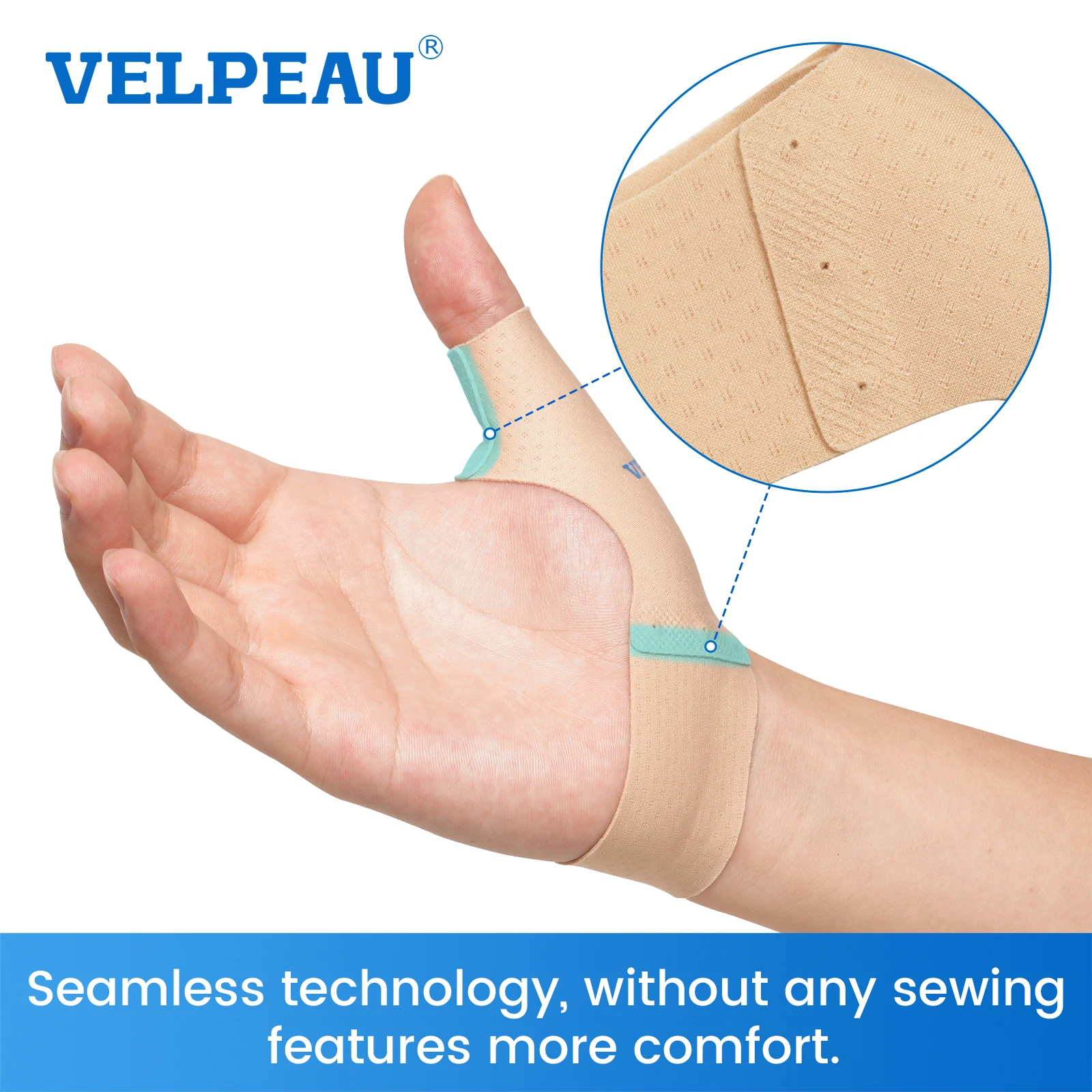 VELPEAU Elastic Thumb Support Brace for Arthritis, Tendonitis Pain Thumb Compression Sleeve Water-resistant and Breathable 4