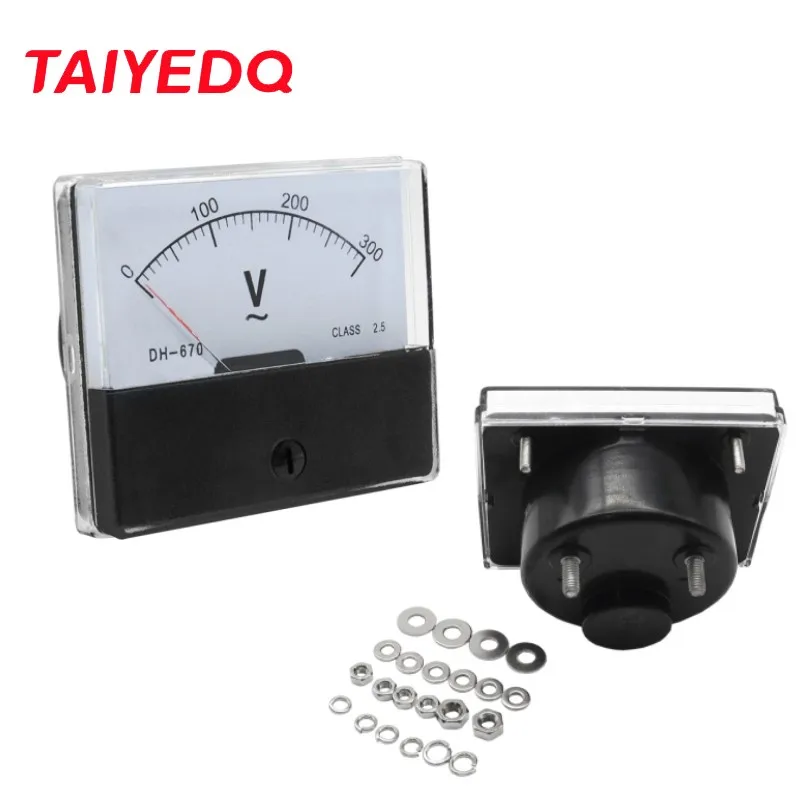 1 Pz Dh670 Ac 0-300V 500V Voltmetro Analogico Tensione Voltmetro Pannello 70*60Mm