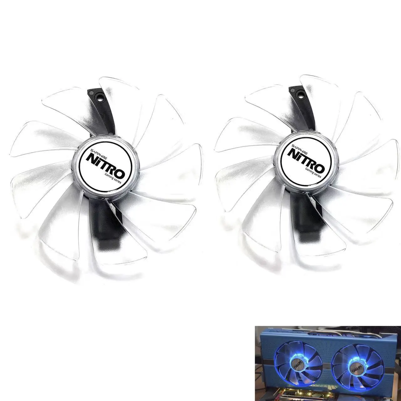 Ventilador de Computação Gráfica 95 mm Cf1015h12d Ventilador Gpu para Sapphire Nitro Rx590 Rx580 8g Rx480 8g Rx570 4g rx 470 Gddr5 Novo - Imagem 2