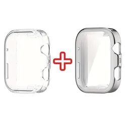 Enhanced Soft TPU Protective Case for Smartwatch - Full Coverage Screen Protector, Flexible and Durable защитник (Transparent Silvery)