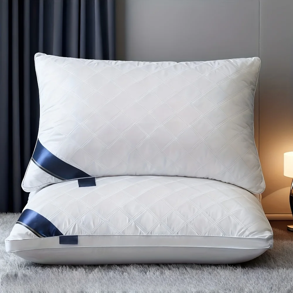 [Deep Sleep] 2pcs Luxury Hotel Quality Pillows Neck Support Sleep Pillows, High-Loft Pillow Inserts Resist Flattening Suitable f