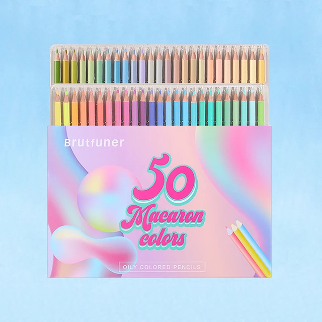 Brutfuner 12/48/120/160/260 Professional Oil Colored Pencils Wood Watercolor Pencils Drawing Pencil Set For School Art Supplies 50 Macaron Colors