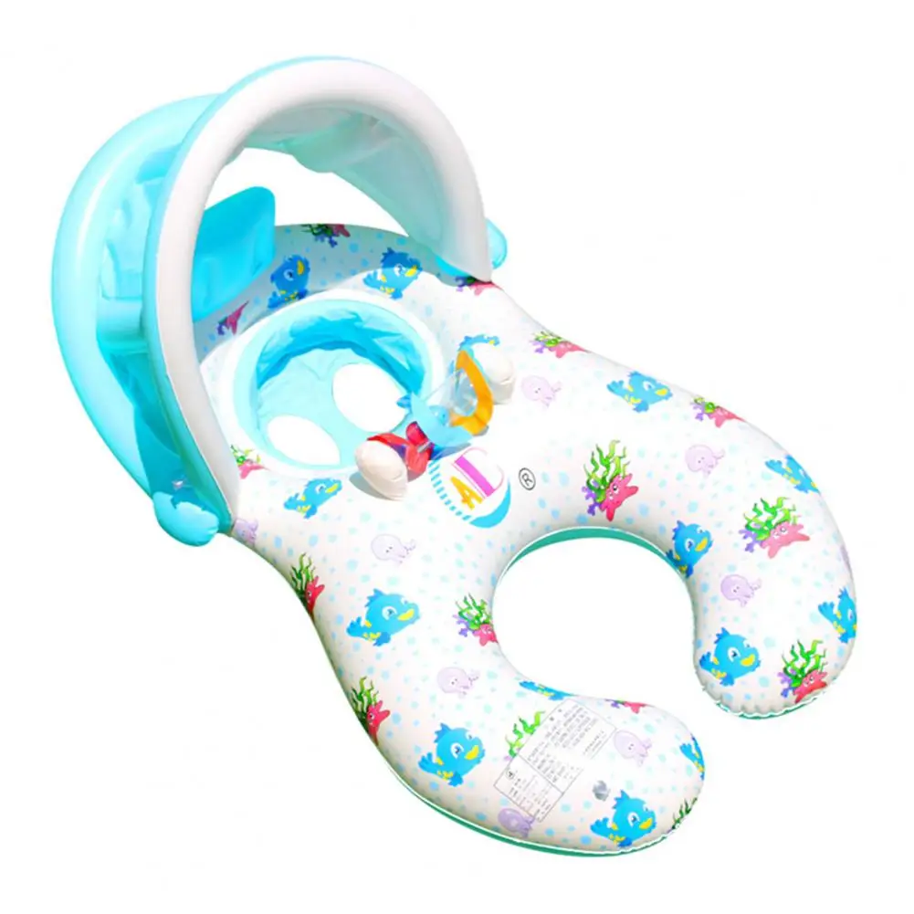 Interesting Inflatable Baby Float  Safe PVC Baby Swimming Float  Mom Infant Double Person Inflatable Baby Float