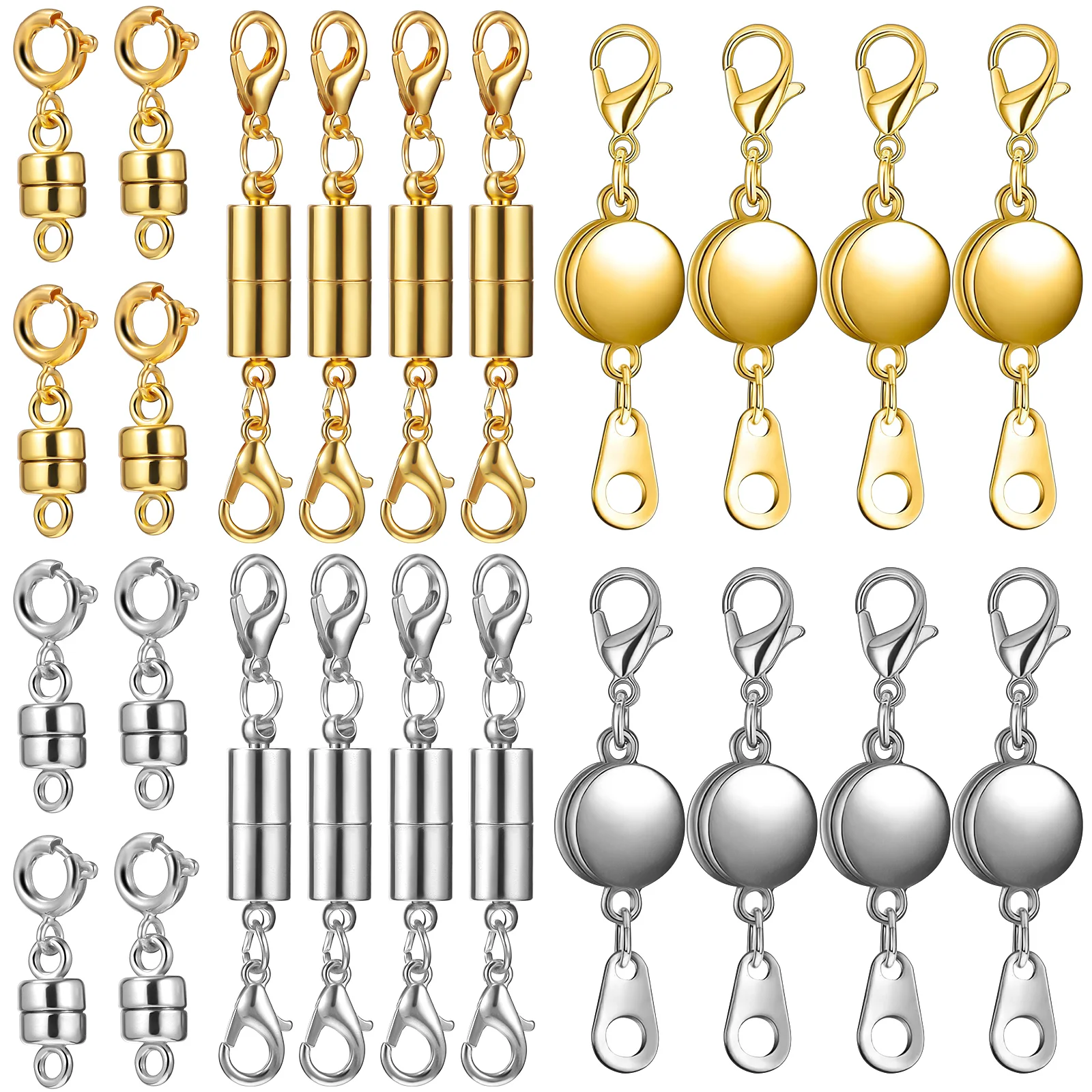 

24 Pcs Magnetic Necklaces Buckle Connector Clasps For Jewelry Accessories Closures
