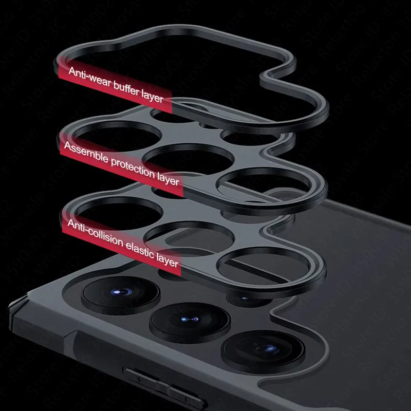Clear Acrylic Shockproof Phone Case - TPU Soft Bumper Armor Shell