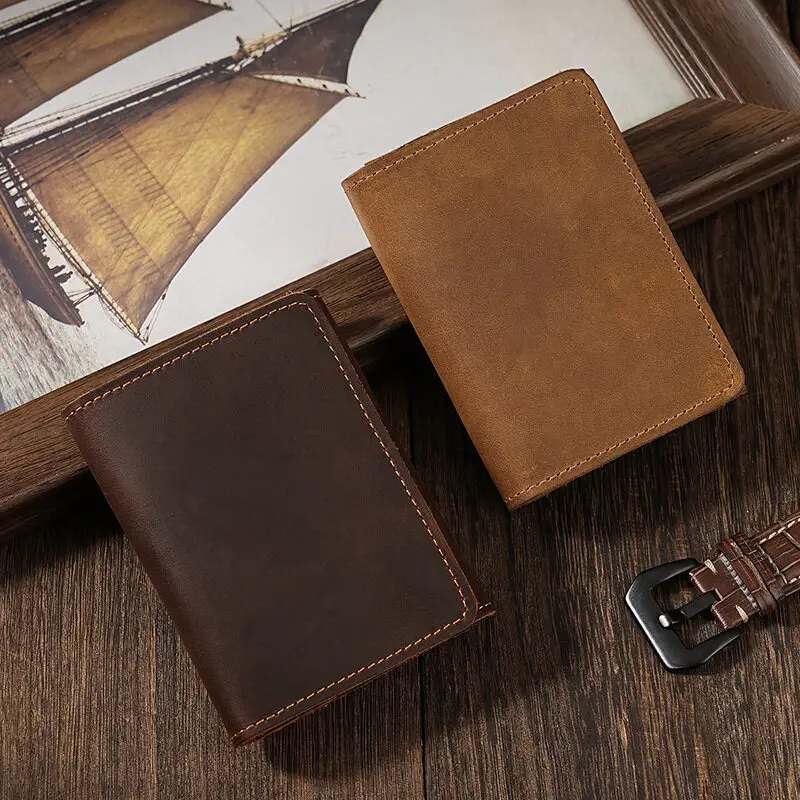 Vintage Crazy Horse Leather Credit Card Holder Wallet Mens Real Cowhide Slim ID VIP Business Cards Small Change Coins Purses Wallet Card Holder Leather Wallet Coin Purse Wallet Credit Card Wallet Credit Card Holder Card Holder Card Wallet Business Card Holder Id Card Holder Document Card Wallet Wallet Card Bag