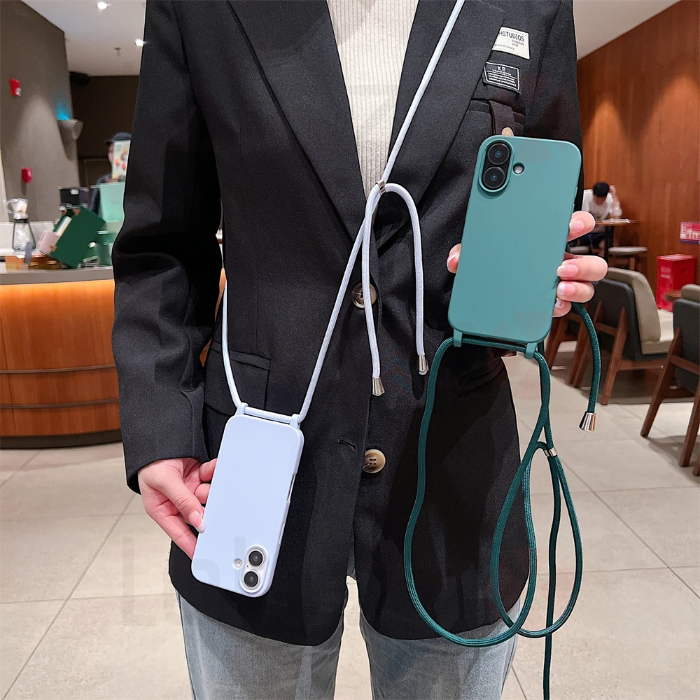 Crossbody Phone Case For Iphone With Silicone Strap And Bumper_voghion.com