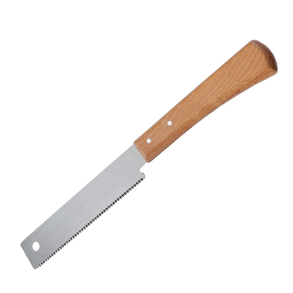 SK-5 고탄소강 소형 핸드 톱, 정원 가지 치기 톱, 단일 가장자리 나무 손잡이 톱, 편안한 그립 목공 도구, 12 인치