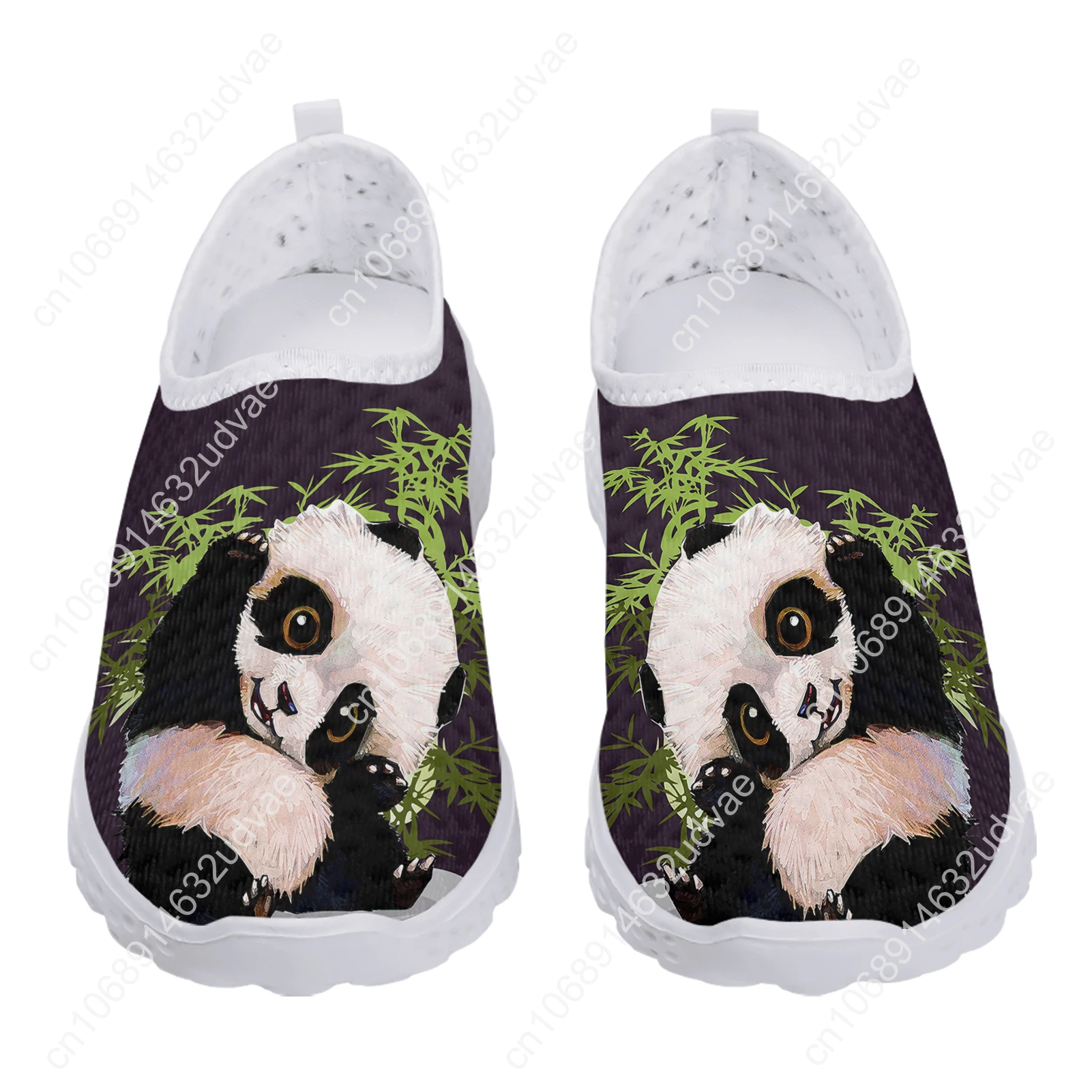 Cute Panda Bamboo 3D Printing Women's Shoes Comfortable And Breathable Summer Shoes Mesh Sneakers Slip On Shoes