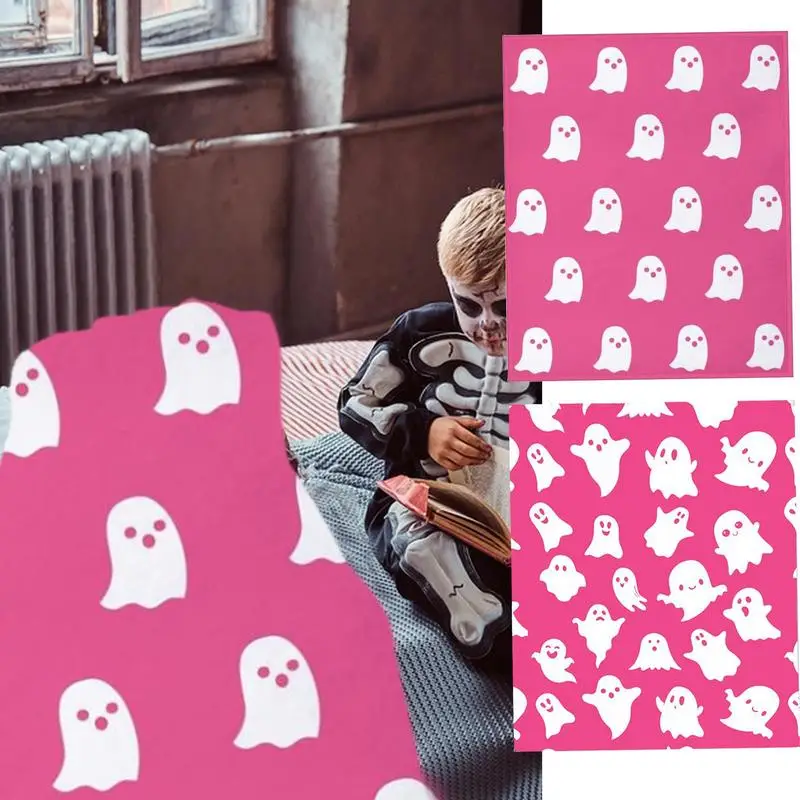 

Double-sided Halloween Ghost Blanket And Throws Fleece Flannel Blankets Throw Warm Soft Blanket Party Supplies Home Accessories