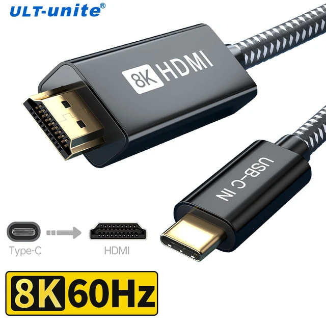 8K USB C a HDMI Cable 2m tipo C a HDMI 2,1 convertidor 4K120Hz para Samsung  Huawei MacBook Pro Air iPad Pro UHD TV proyector - AliExpress