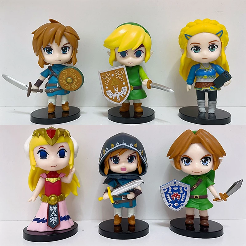 Nuovo 6 Pezzi The Legend Of Zelda Figure Set Link Princess Zelda Pvc Action Model Toys Regalo Di Natale