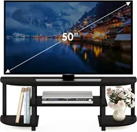 Turn-S-Tube Wide TV Stand with 3-Tier Open Storage, Espresso/Black, Holds 55-Inch TV 4