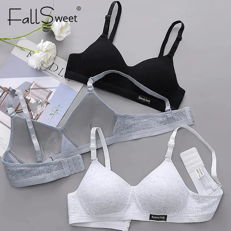 FallSweet Push Up Bra for Women Wireless Cotton Bras Comfortable Solid Color Girls Brassiere Sexy Lingerie 32-38AB 4