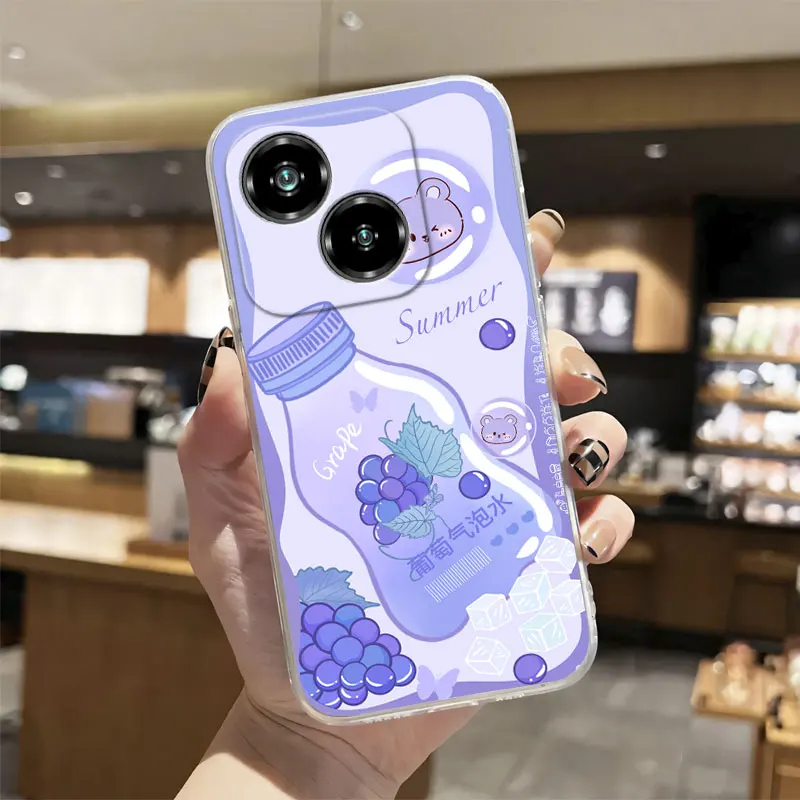Luxury Clear Shockproof Silicone Soft Phone Case with Marble Floral Print