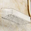 Wall Mounted Cosmetics Storage Rack No Hole Required Plastic Corner Wall Shelf Organizer Bathroom Accessories 5