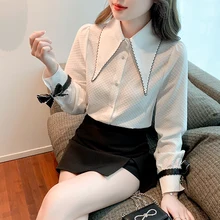 

Spring Chiffon Shirt Women Niche French Chic Long-sleeve Top Blusas Mujer De Moda 2022 Verano Elegantes Long Sleeve Shirt Women