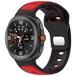 Silicone Breathable Strap for Smartwatch - Stylish and Comfortable Wristband (Black red)