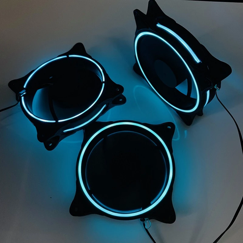 범용 무소음 LED 컴퓨터 팬 라디에이터 쿨러, 무소음 냉각 선풍기, 12cm PC 케이스 선풍기