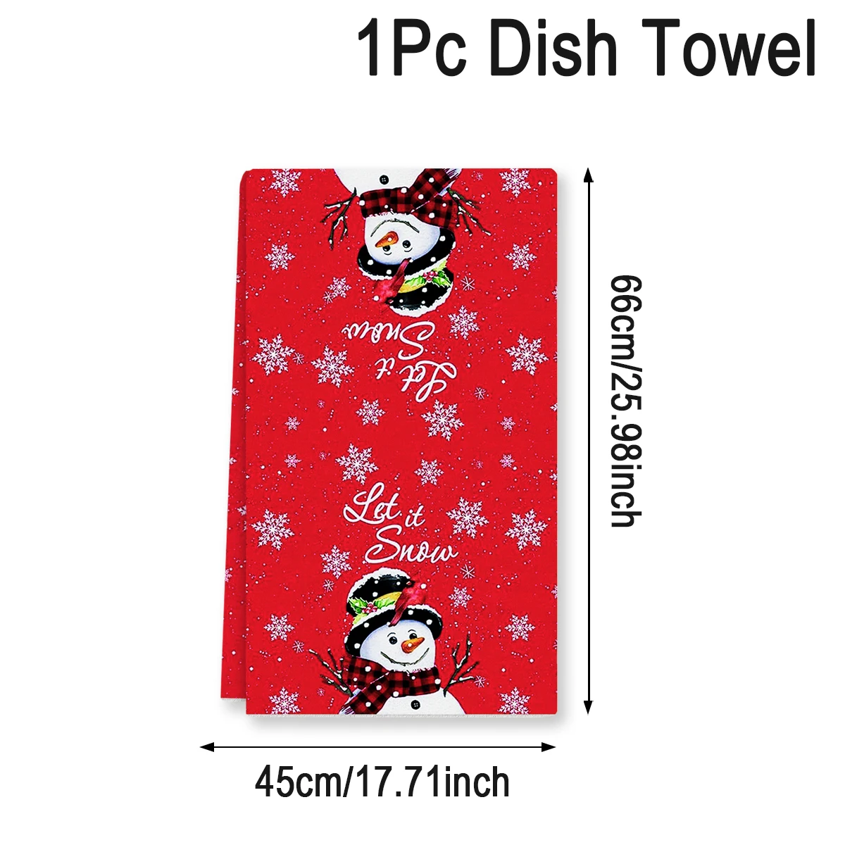 thumbnail image 1 of Paño de cocina con copos de nieve y árbol de Navidad, decoración navideña para el hogar 2024, adorno navideño de Papá Noel con cuadros de búfalo, Año Nuevo 2025, 1 of 5