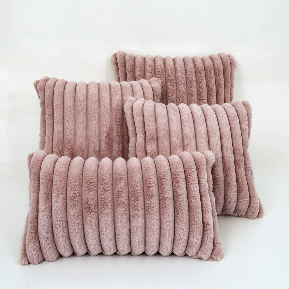 Super Soft Plush Cushion Cover Throw Velvet Long Hair Sofa Pillowcase