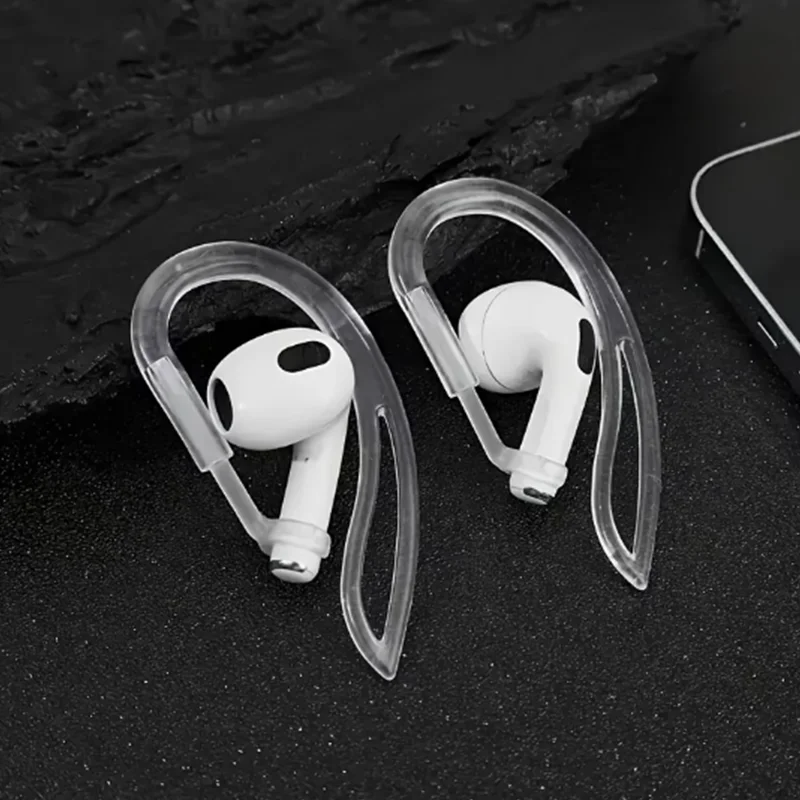 Transparent Anti-Slip Silicone Ear Hooks for Secure Sports and Outdoor Use