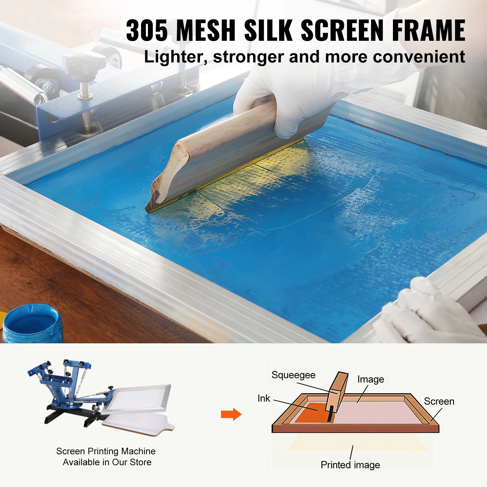 Aluminum Silk Screen Printing Frame Kit with Nylon Mesh for Arts and Crafts