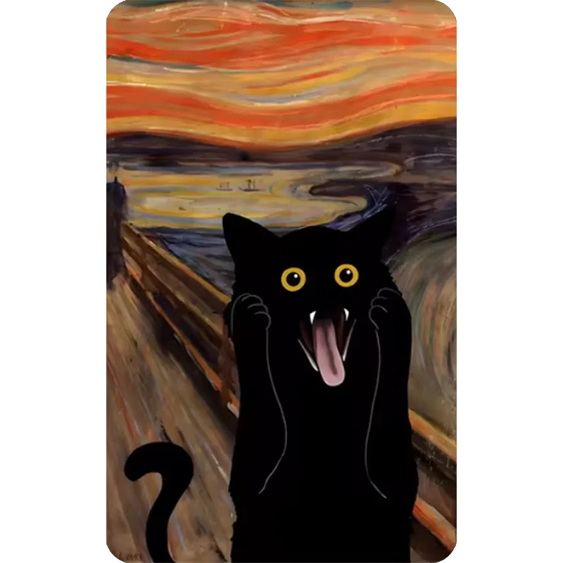 Funny Art Matisse Monet Black Cat Van Gogh Refrigerator Magnet suitable for Home Kitchen refrigerator Wall Door officedecoration magnetic fridge magnets magnetic fridge stickers refrigerator decor