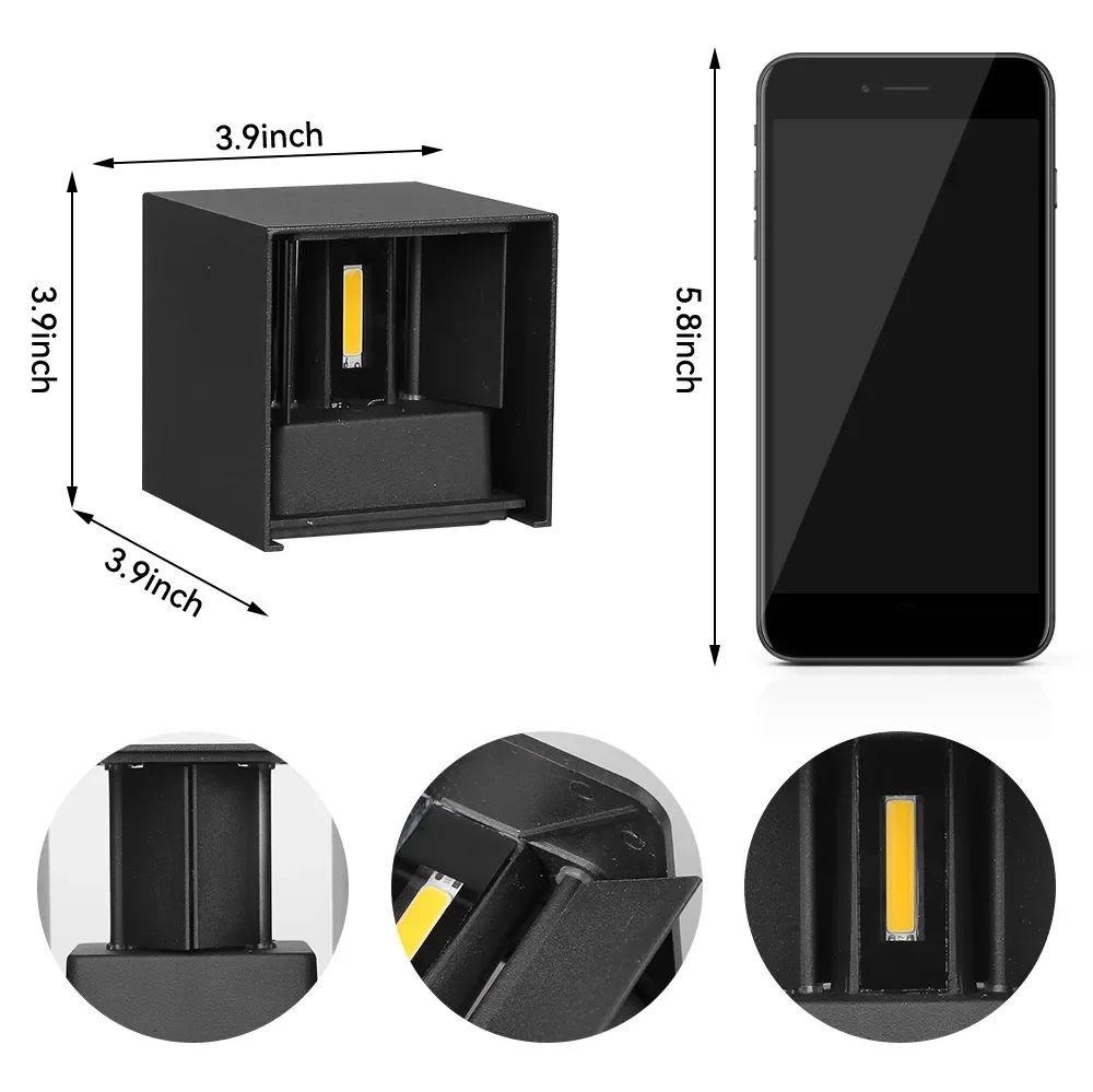 7W LED Wall Lamps IP65 Waterproof Outdoor Interior Modern Nordic Wall Lights For Bedroom Balcony Garden Porch Light AC90-260V