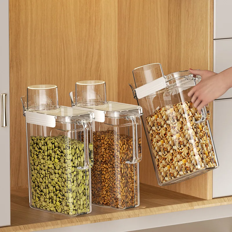 5.5L Transparent Rice Container Sealed Container Plastic Food Storage Containers with Lid Cereal Storage Box Kitchen Acceesories 3