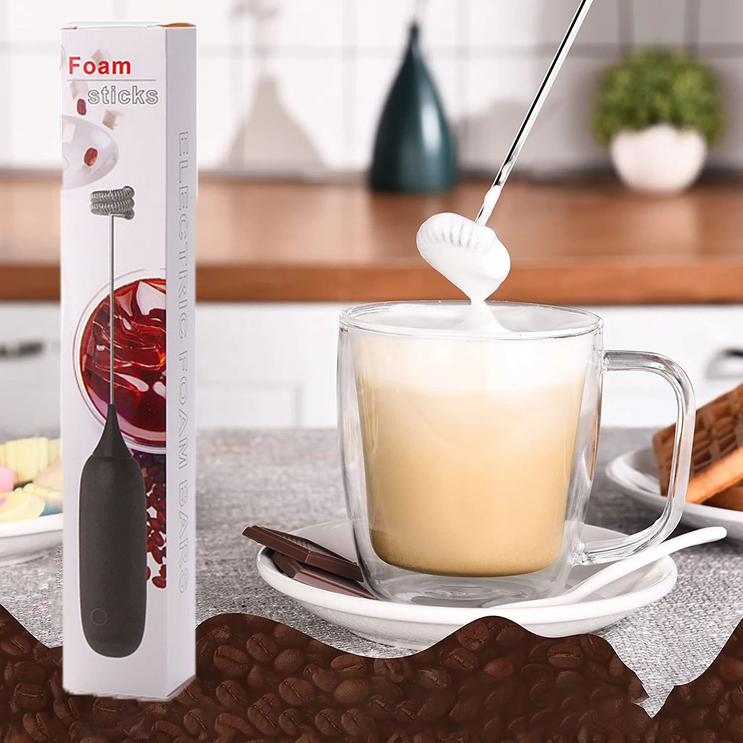 Small-Scale Electric Milk Frother Handheld Egg Beater Coffee Maker Kitchen  Drink Foamer Whisk Mixer Coffee Creamer Whisk Frothy