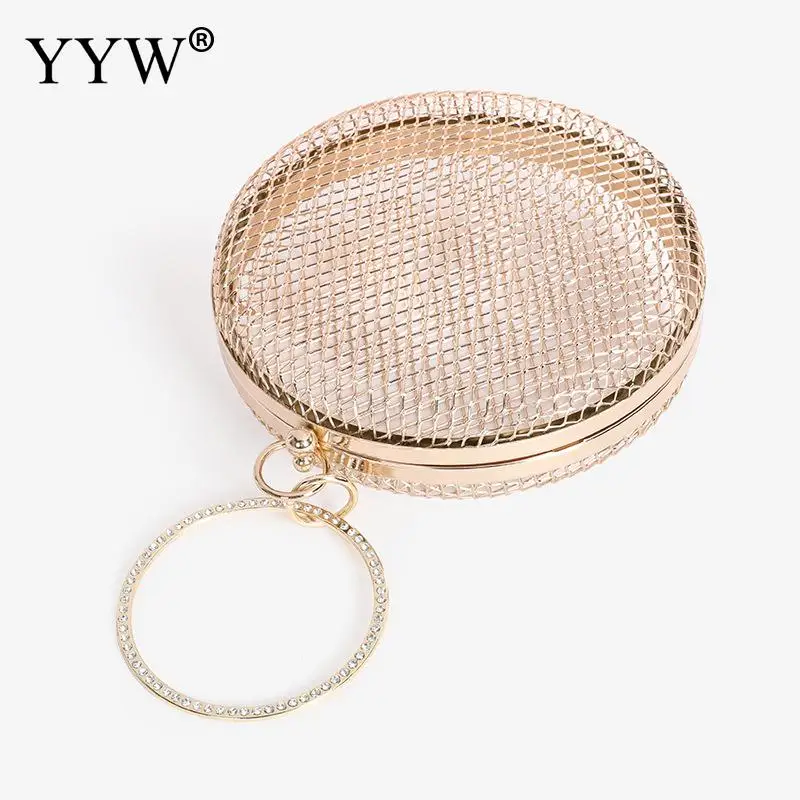 Gold Metal Clutch Bag Luxury 2023 Handbags Women Bags Designer Round Mini Hollow Purse Ladies Hand Bag Prom Chain Crossbody Bags